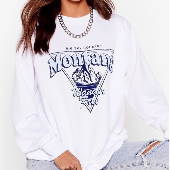 Find Me in Montana Oversized Graphic Sweatshirt - Picture 2 of 7